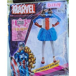Marvel American Dream Costume CosPlay Super Hero Girls Size L 12-14 New